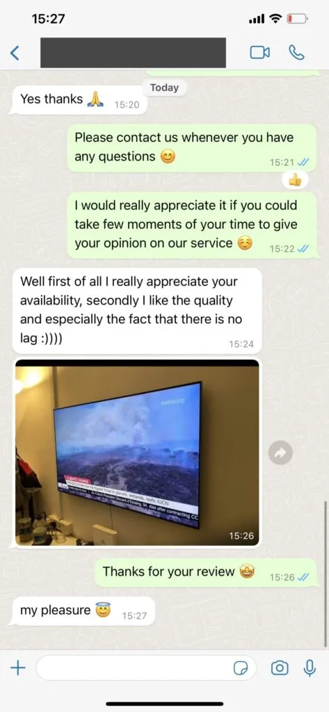 press iptv WhatsApp support confirmation message screenshot 2